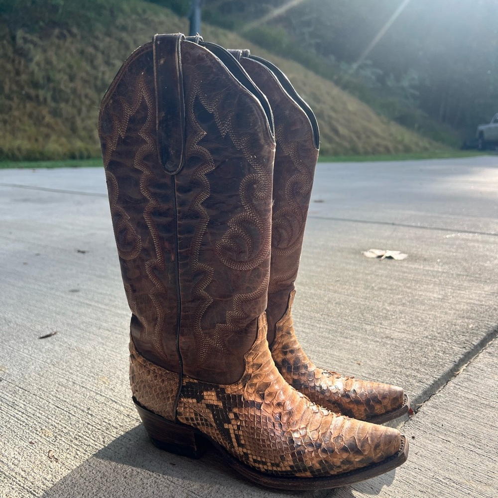 Denver Brown and Tan snake skin Boots